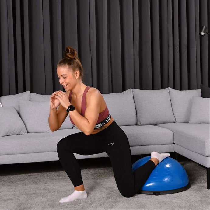 Balance-Ball mit Fitness-Tubes, blau