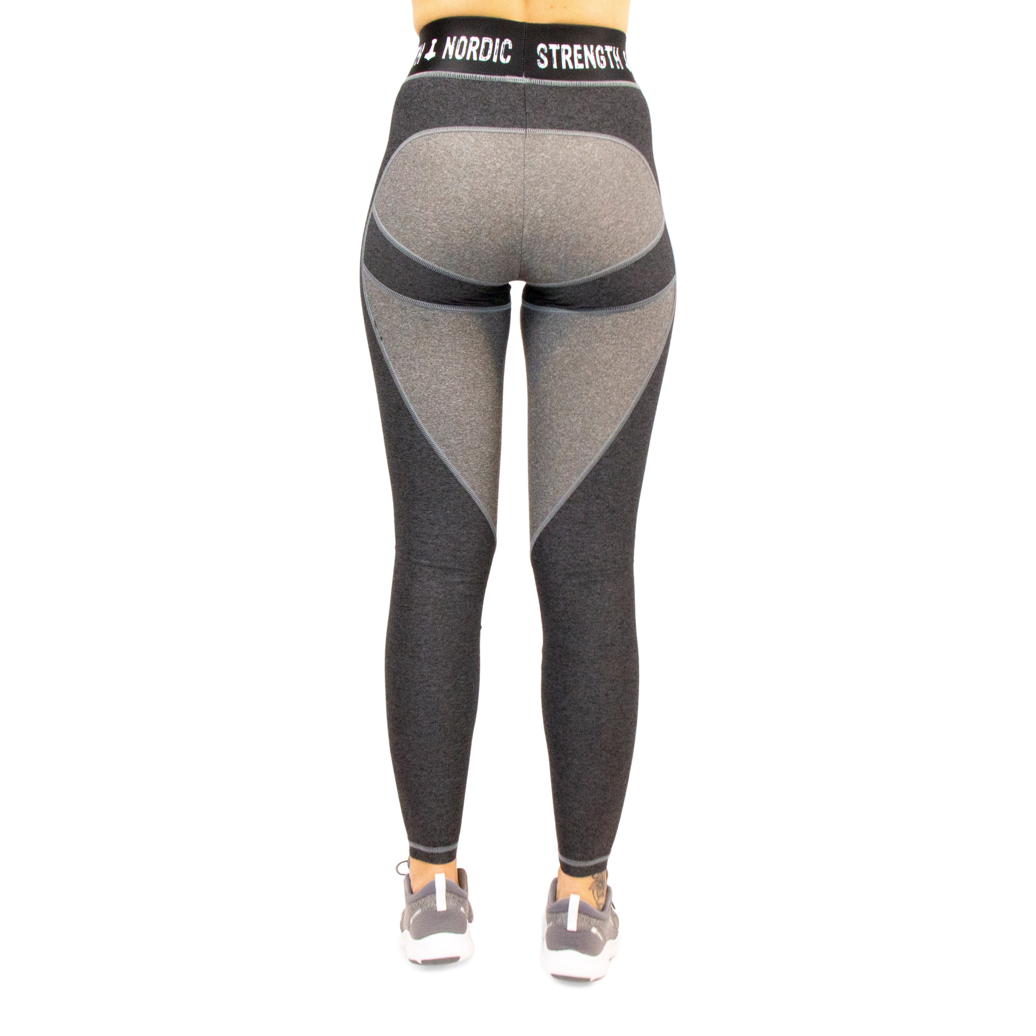 Leggings DELUXE, hohe Taille, hellgrau/dunkelgrau