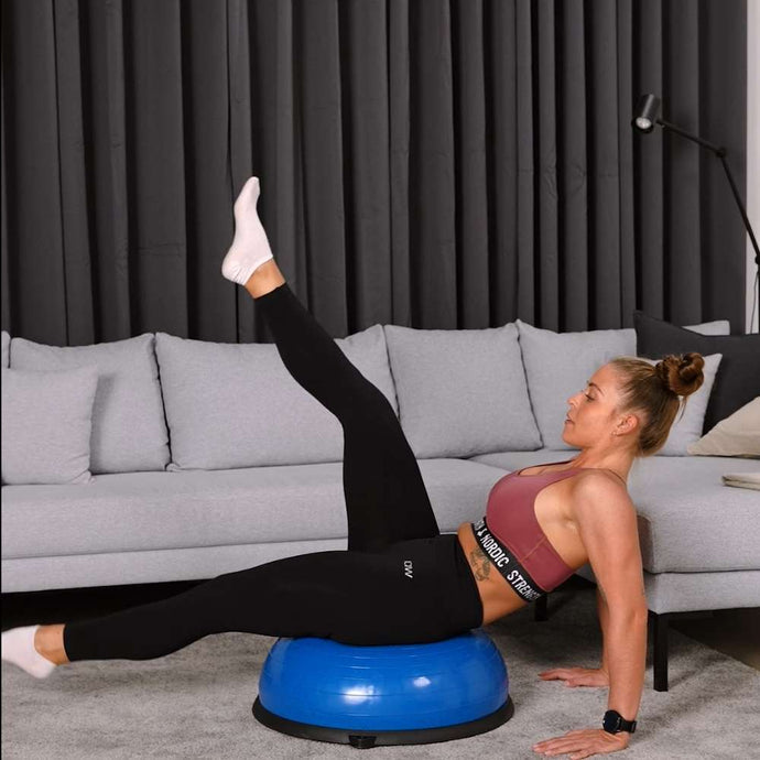 Balance-Ball mit Fitness-Tubes, blau