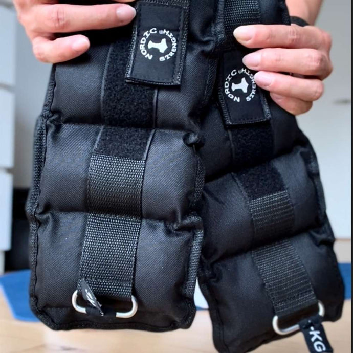 Gewichtsmanschette für Fuß- oder Handgelenk, 2 kg, schwarz (Paar)