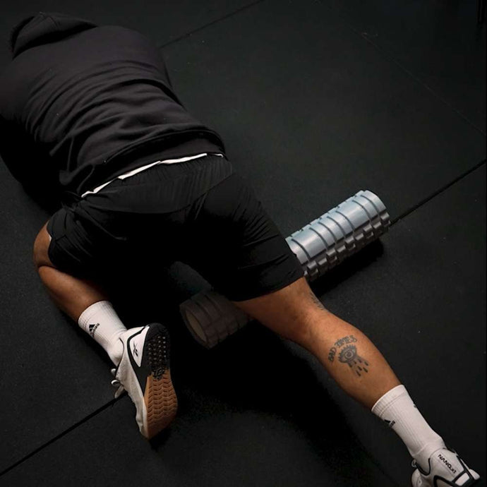 Faszienrolle, strukturiert, 33 cm – grau