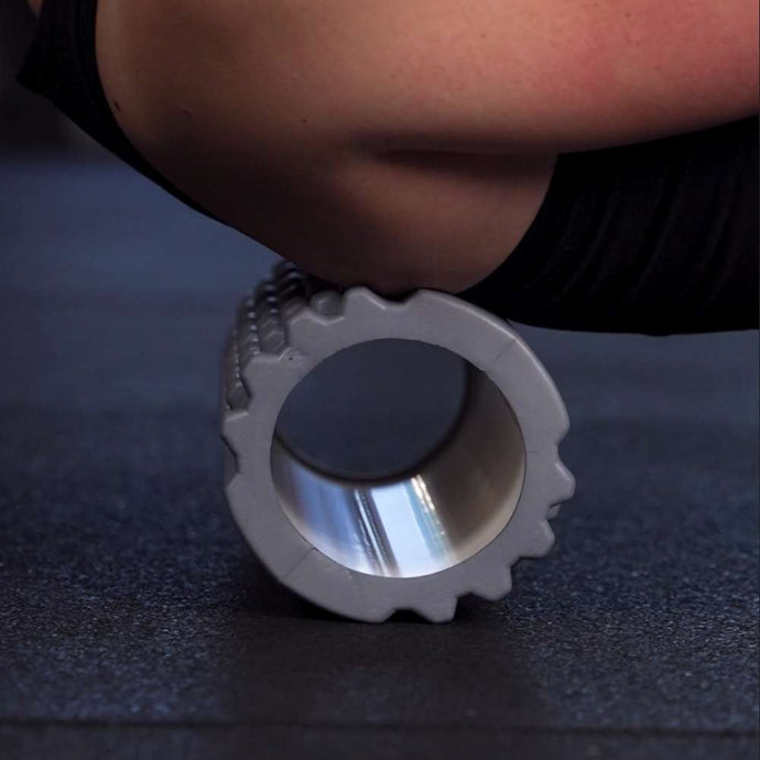 Faszienrolle, strukturiert, 33 cm – grau