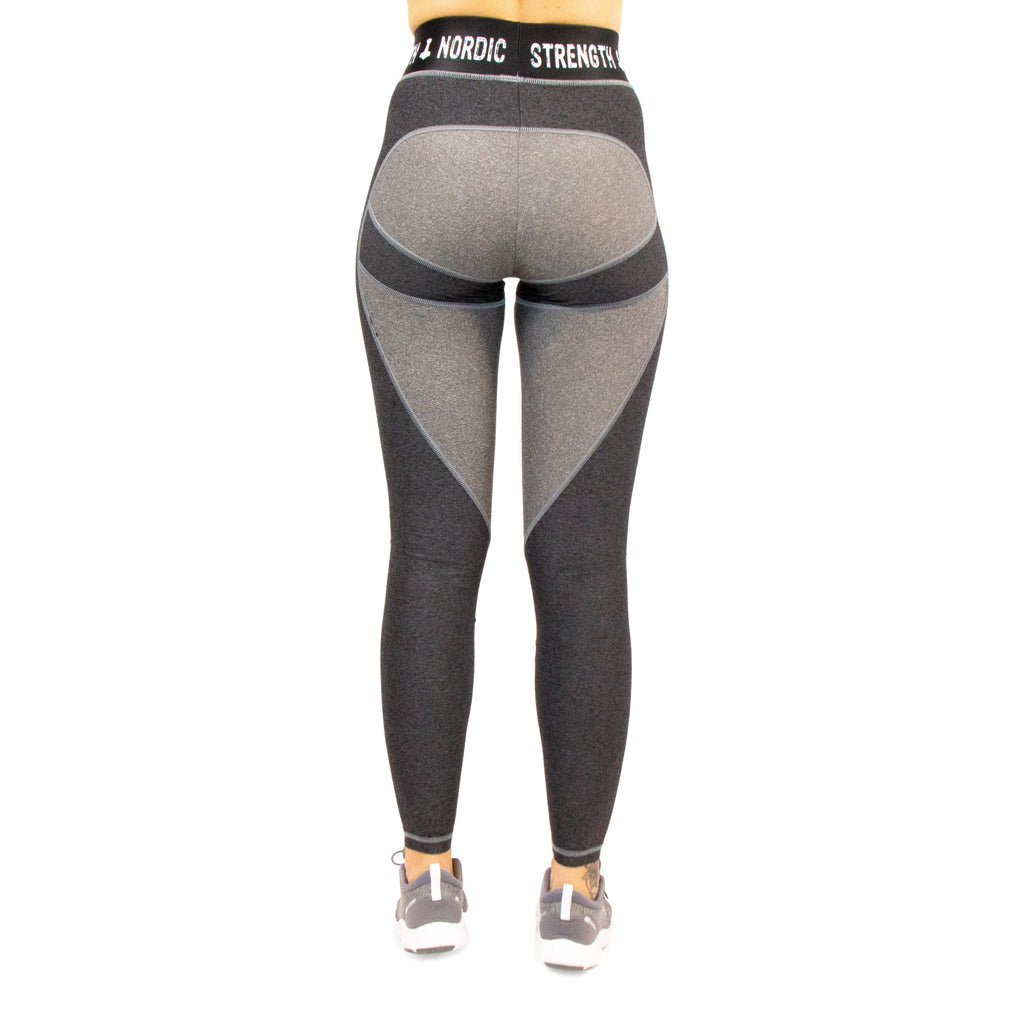 Leggings DELUXE, hohe Taille, hellgrau/dunkelgrau