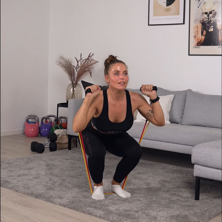 Tube-Set PRO - hochwertiges 5-in-1 Set Fitnessbänder mit Griffen und Türanker