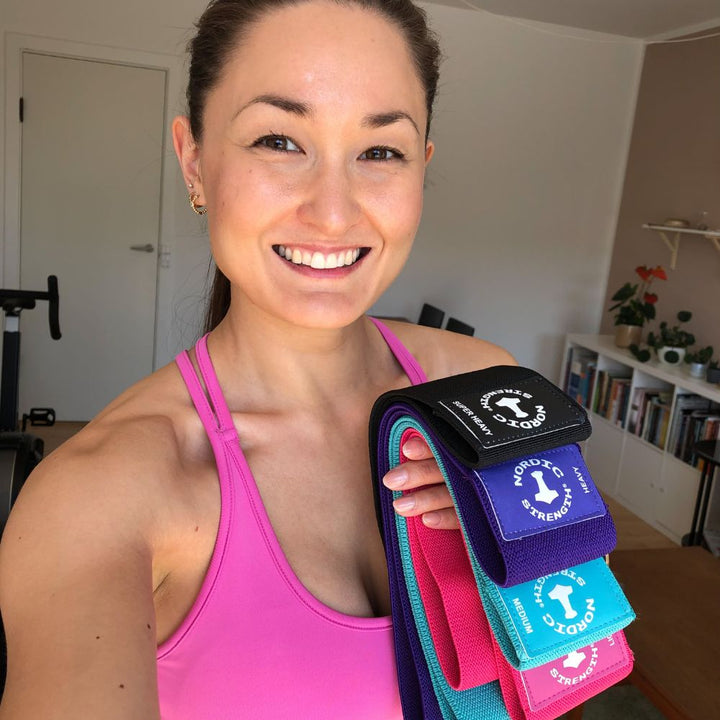 PowerBand, 4er-Set, kurzer Loop aus Baumwolle/Elasthan