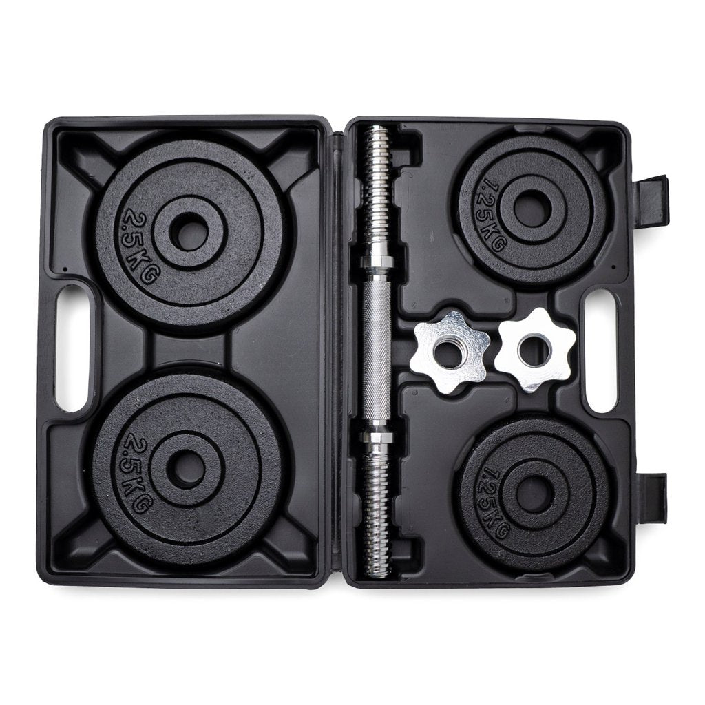 Verstellbare Hantel mit Koffer, 10 kg