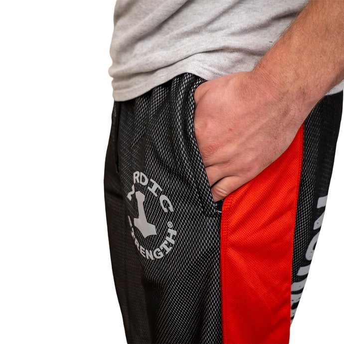 Trainingshose Performance, grau-rot