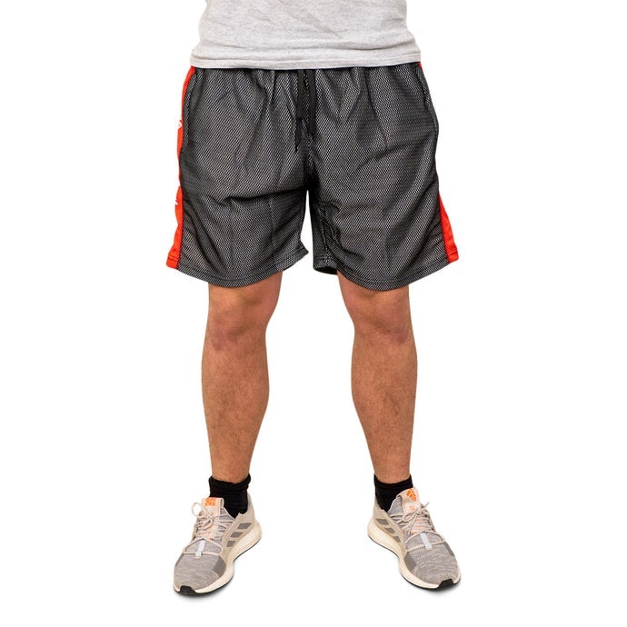 Trainingsshorts Performance, Mesh-Material, grau-rot