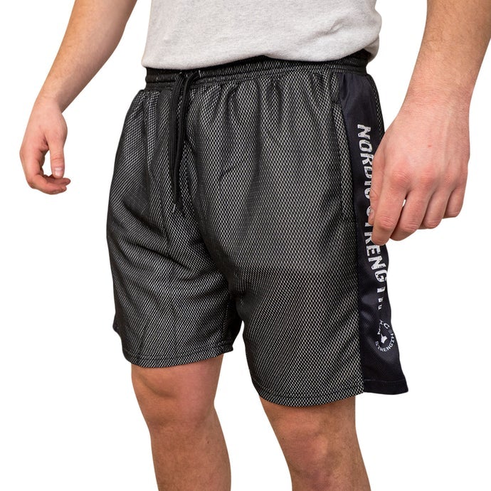 Trainingsshorts Performance, Mesh-Material, grau-schwarz