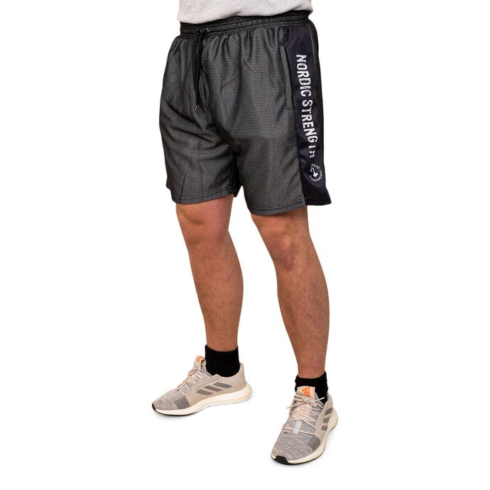 Trainingsshorts Performance, Mesh-Material, grau-schwarz
