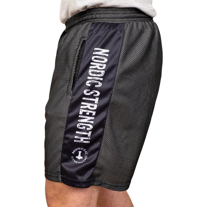Trainingsshorts Performance, Mesh-Material, grau-schwarz