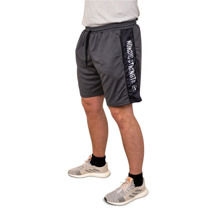 Trainingsshorts Performance, doppellagig, Nordic Strength, grau-schwarz