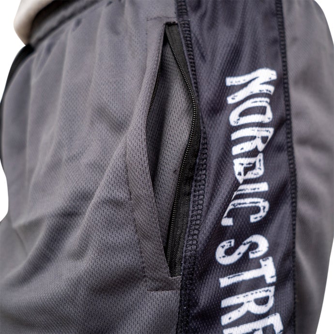 Trainingsshorts Performance, doppellagig, Nordic Strength, grau-schwarz