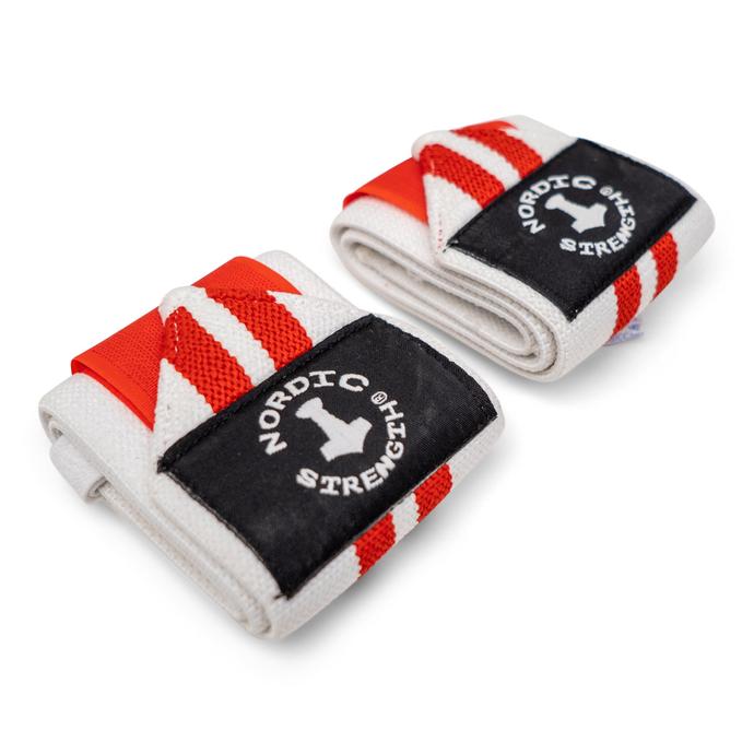 Handgelenkbandage, rot-weiß (Paar)