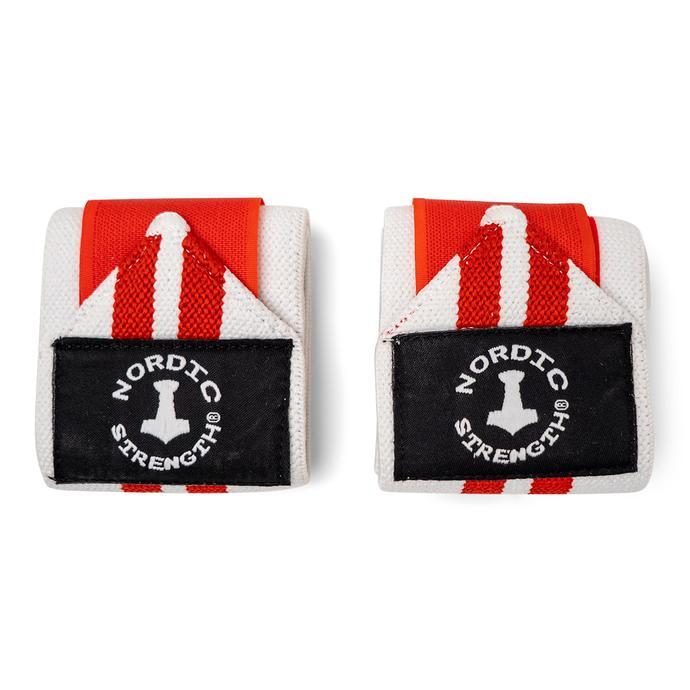 Handgelenkbandage, rot-weiß (Paar)