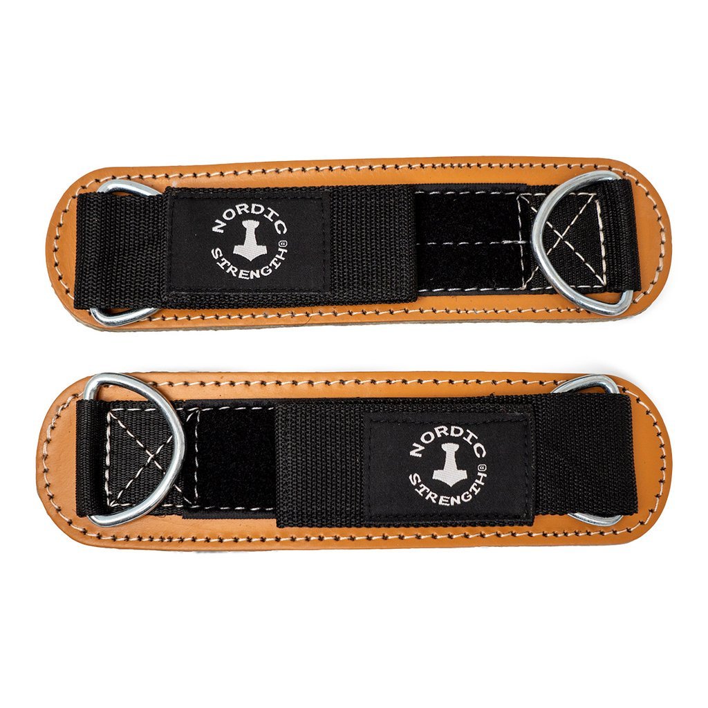 Fußschlaufen mit Innenfutter, aus Leder (2 Stück)