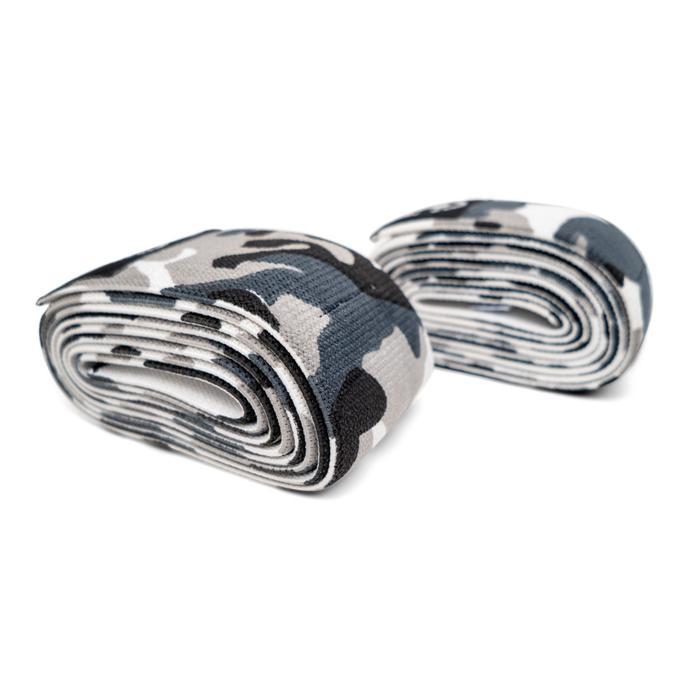 Kniebandage mit Klettverschluss, graues Tarn-Muster, je 2 m (Paar)