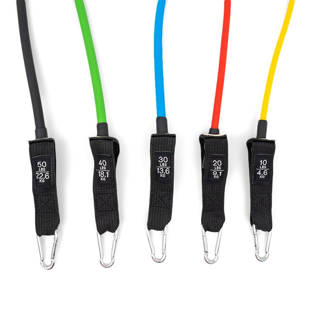 Tube-Set PRO - hochwertiges 5-in-1 Set Fitnessbänder mit Griffen und Türanker