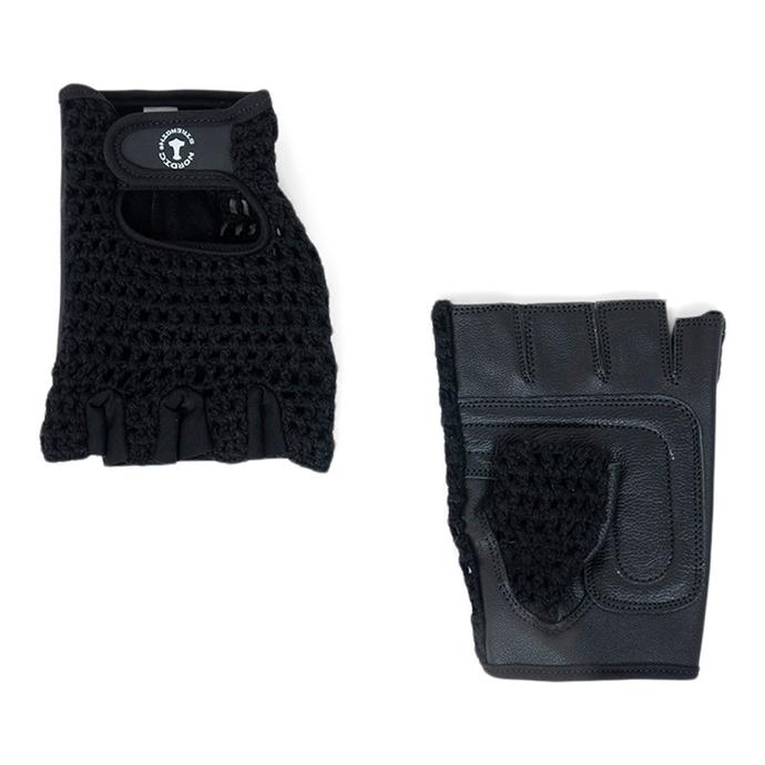 Fitnesshandschuhe aus atmungsaktivem Stoff, schwarz