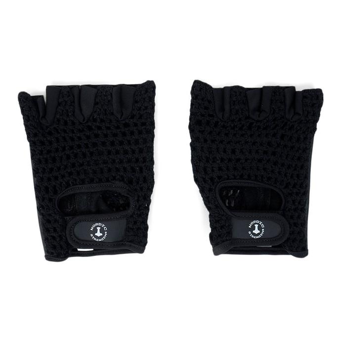 Fitnesshandschuhe aus atmungsaktivem Stoff, schwarz