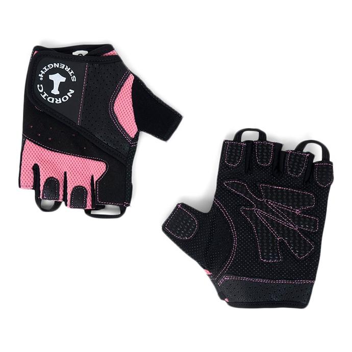 Fitnesshandschuhe mit gummierter Handfläche, schwarz/rosa