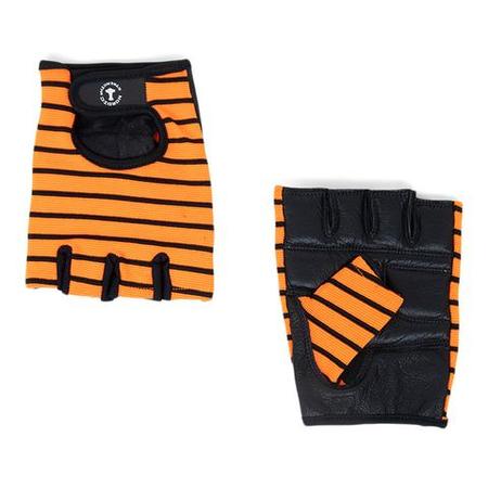 Fitnessshandschuhe mit Ledergrifffläche, schwarz/gelb