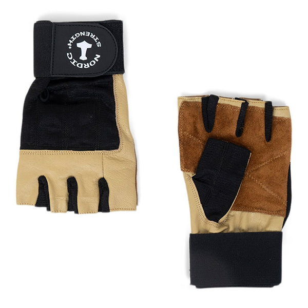 Trainingshandschuhe aus Leder, mit Handgelenkstütze und Handfläche aus Wildleder