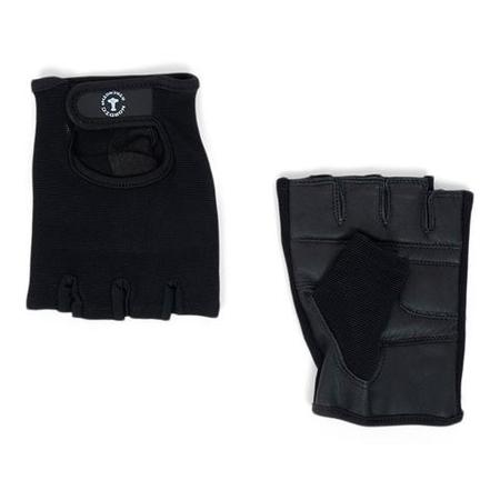 Fitnesshandschuhe mit lederner Grifffläche und weichem Handrücken