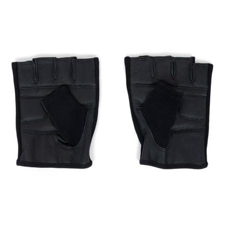 Fitnesshandschuhe mit lederner Grifffläche und weichem Handrücken