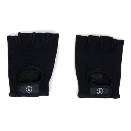 Fitnesshandschuhe mit lederner Grifffläche und weichem Handrücken