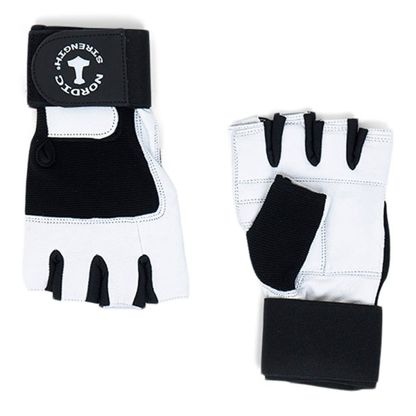 Trainingshandschuhe mit Gelenkbandage, schwarz/weiß