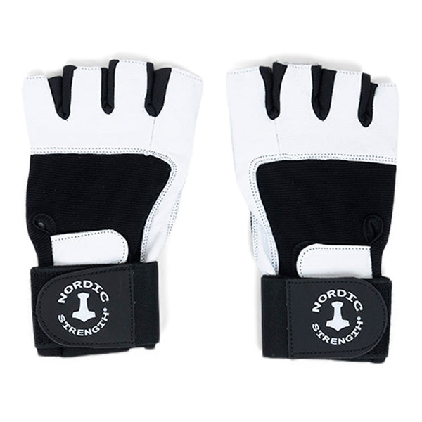 Trainingshandschuhe mit Gelenkbandage, schwarz/weiß