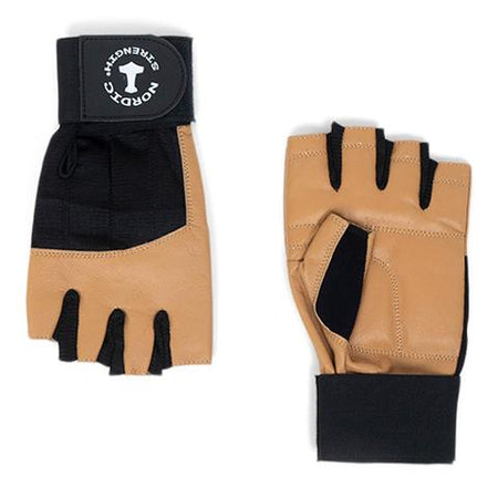 Trainingshandschuhe aus Leder, mit Handgelenkstütze, braun