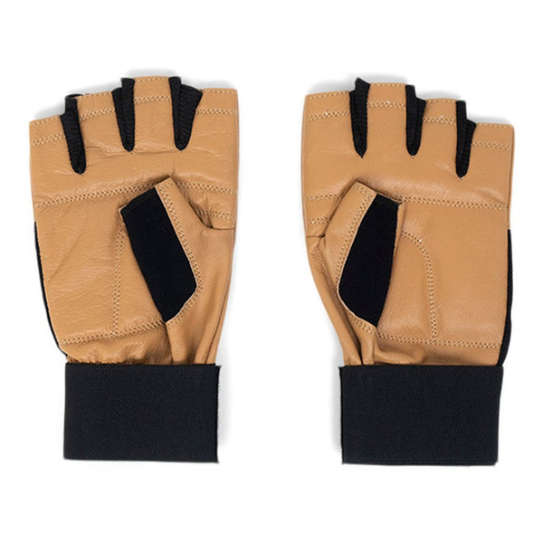 Trainingshandschuhe aus Leder, mit Handgelenkstütze, braun