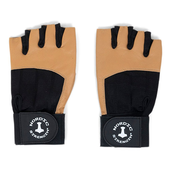 Trainingshandschuhe aus Leder, mit Handgelenkstütze, braun