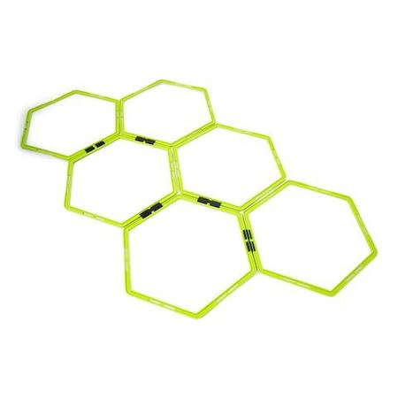 Koordinationsleiter aus sechs hexagonalen Elementen, vielseitig kombinierbar, limetten-grün