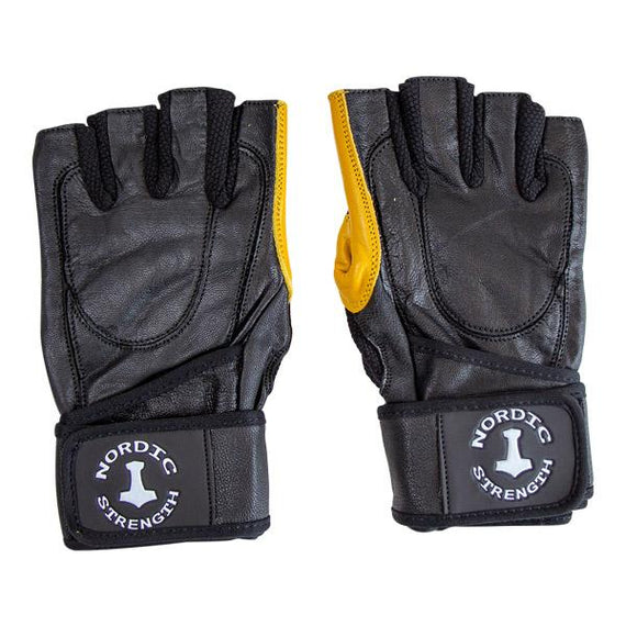 Trainingshandschuhe, mit Handgelenkstütze und gummierter Oberfläche mit Geleinlage, gelb