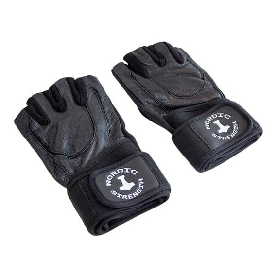 Trainingshandschuhe aus schwarzem Leder, mit Gelkissen und Handgelenkstütze