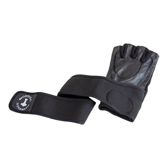 Trainingshandschuhe aus schwarzem Leder, mit Gelkissen und Handgelenkstütze