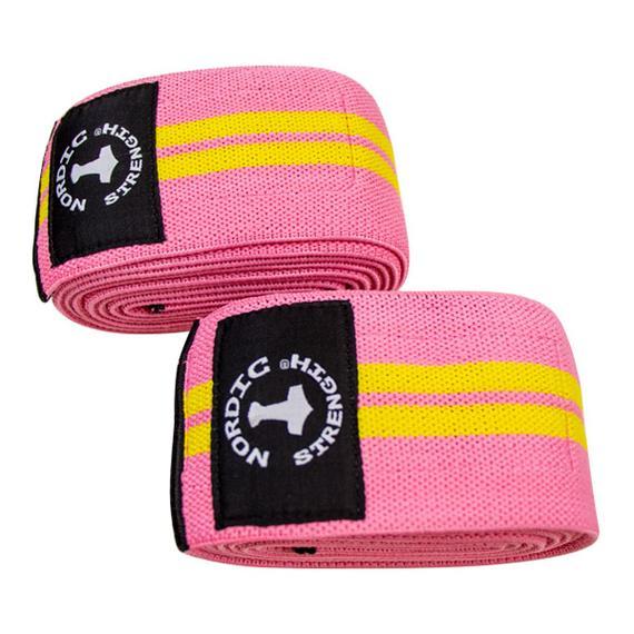 Kniebandage mit Klettverschluss, pink-gelb, je 2 m (Paar)