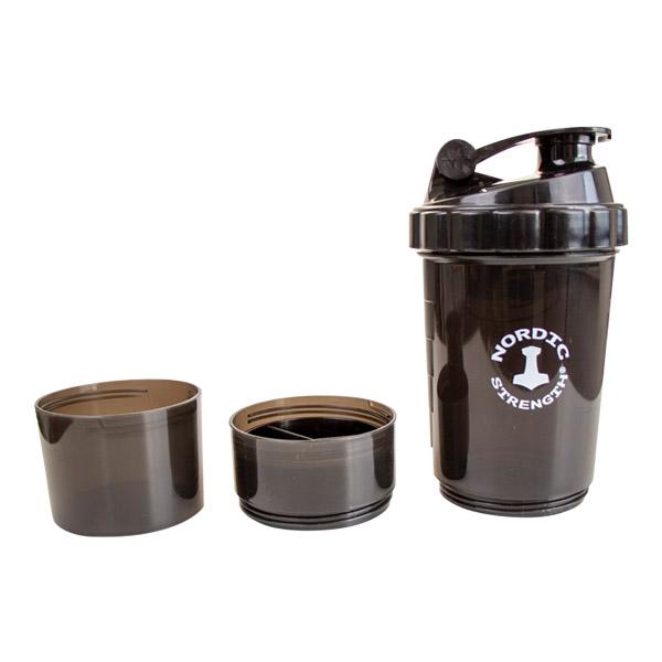 Protein Shaker PRO mit Pillen- und Pulverfach