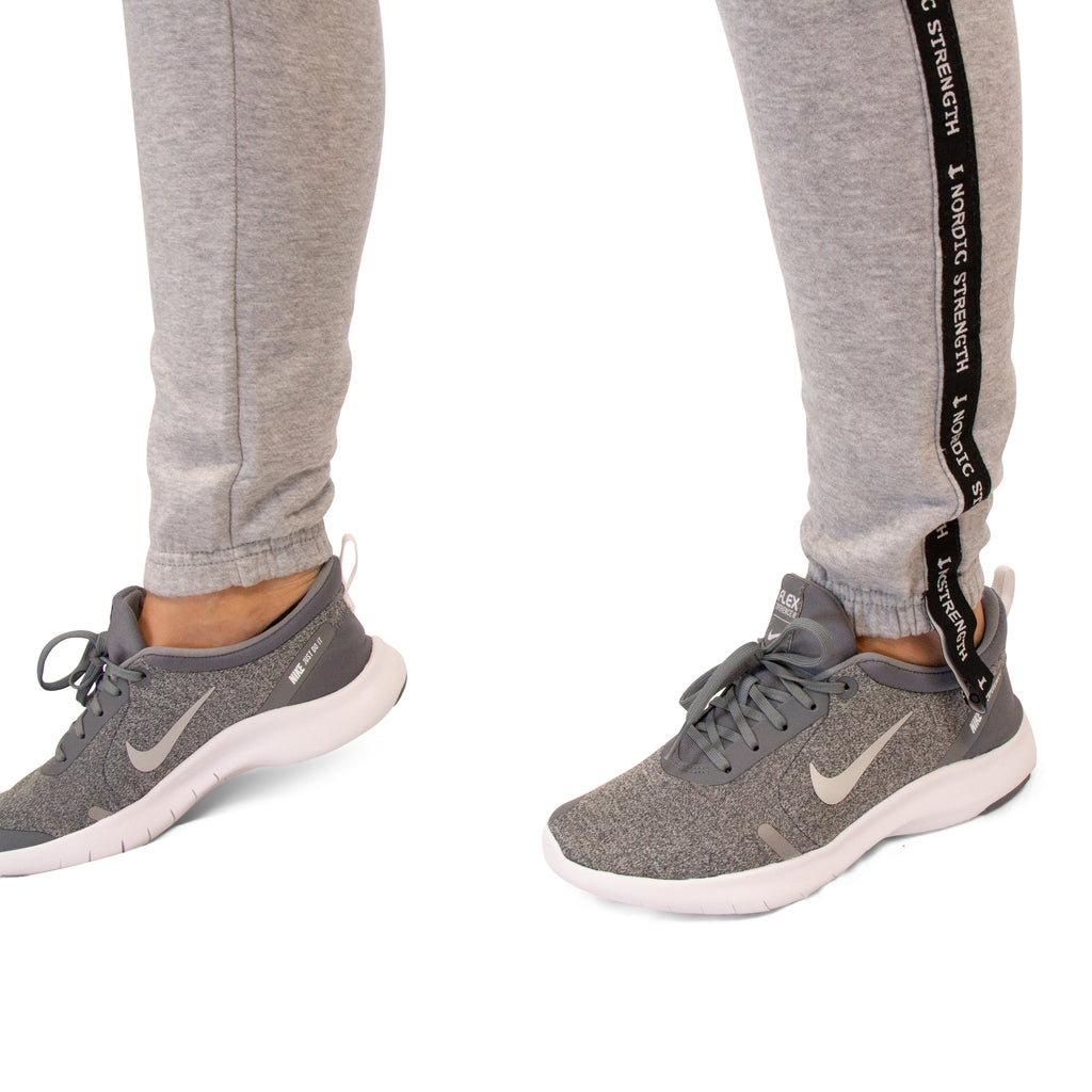 Jogginghose Deluxe - Grau mit schwarzen Streifen