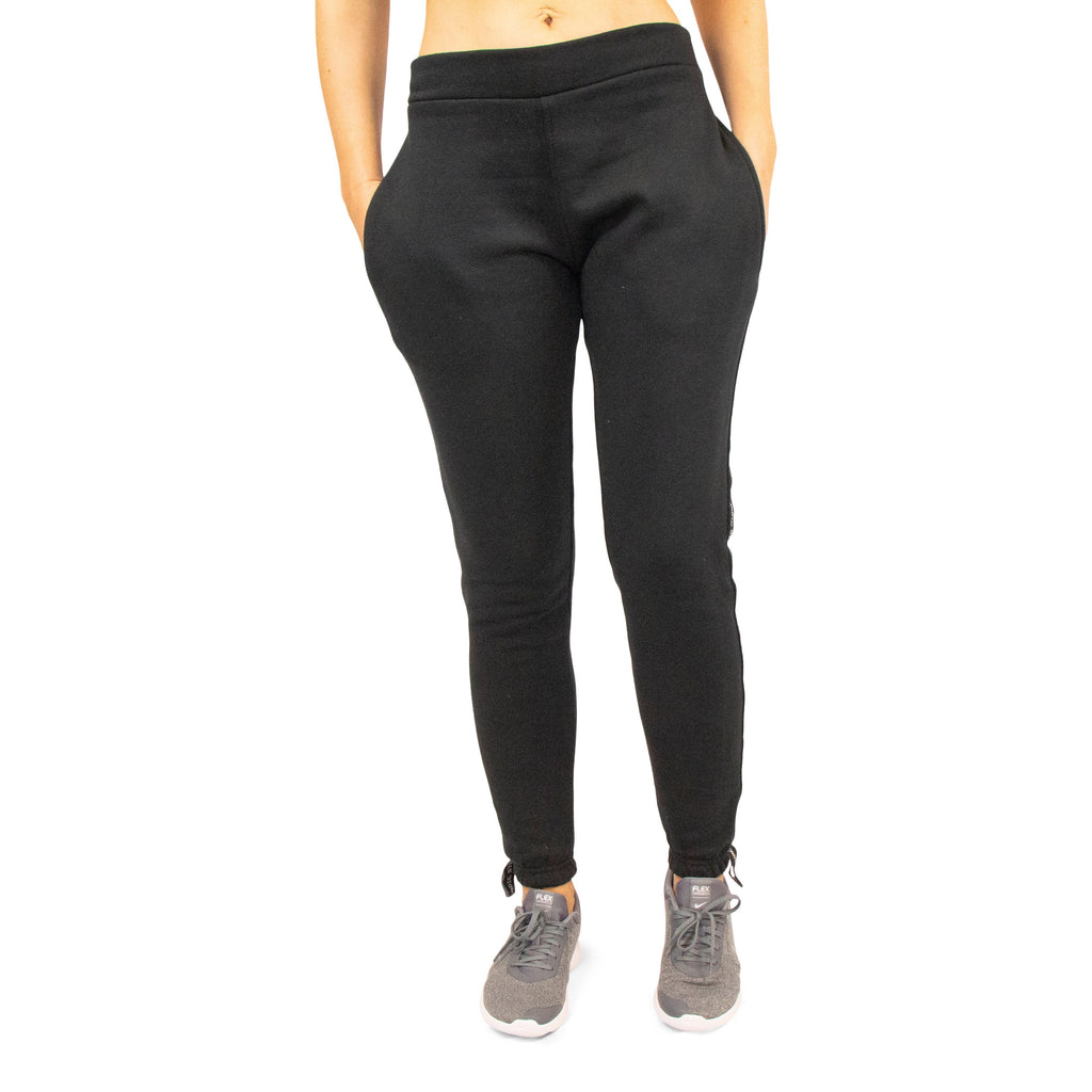 Jogginghose Deluxe - Schwarz mit weißen Streifen