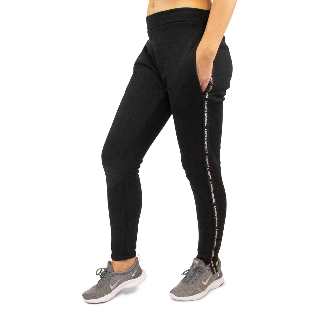 Jogginghose Deluxe - Schwarz mit weißen Streifen