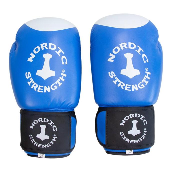 Boxhandschuhe von Nordic Strength, blau-weiß