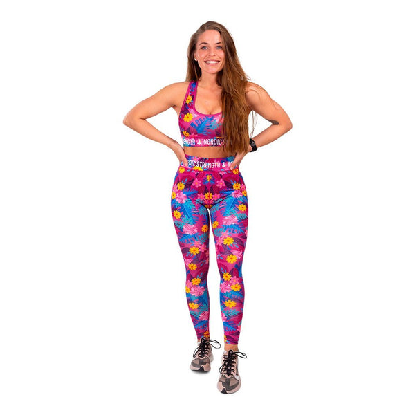 Leggings und Sport-BH, 'Tropical Pink'