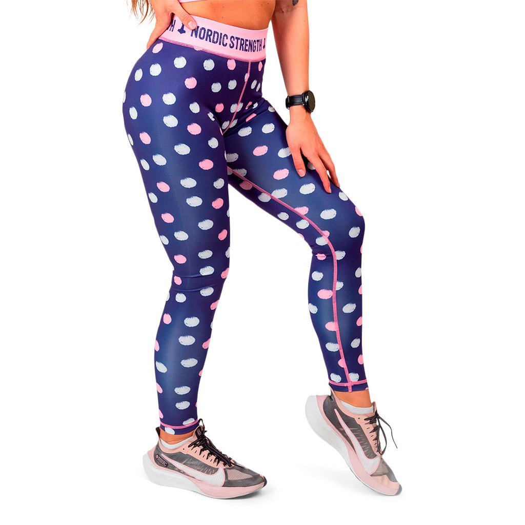 Leggings und Sport-BH, 'Purple Dots'