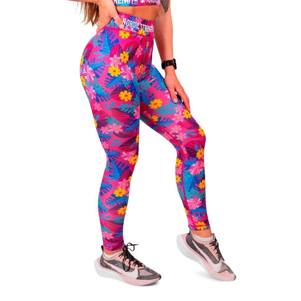 Leggings und Sport-BH, 'Tropical Pink'
